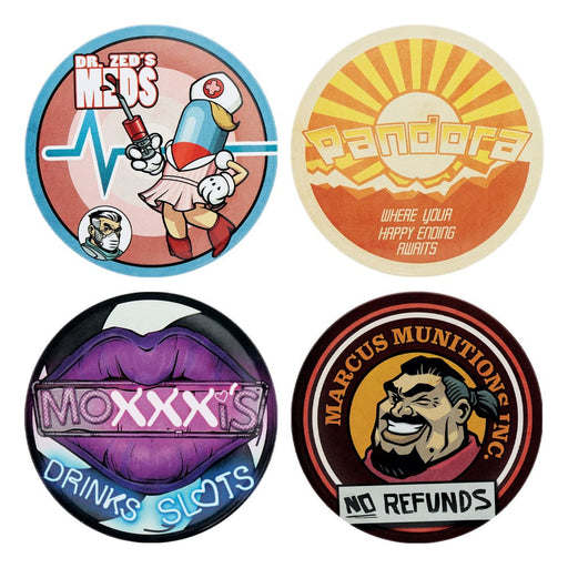 Borderlands Coaster Set of 4 (Metal, Cork Backing)