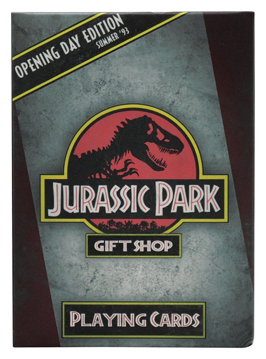 Caja regalo Jurassic Park con baraja de cartas, pin y llavero