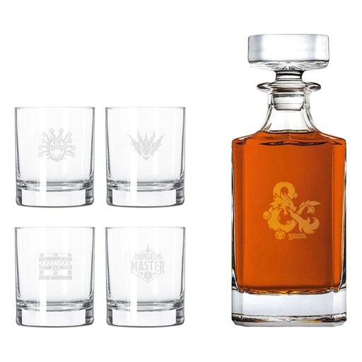 Set da whisky Dungeons & Dragons (caraffa e 4 bicchieri)