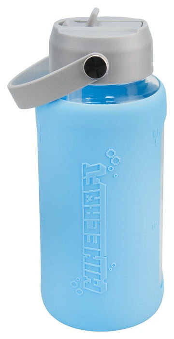 Minecraft Glass Water Bottle with Protective Sleeve
