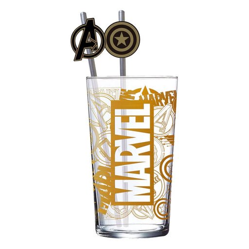Vaso Marvel con pajitas