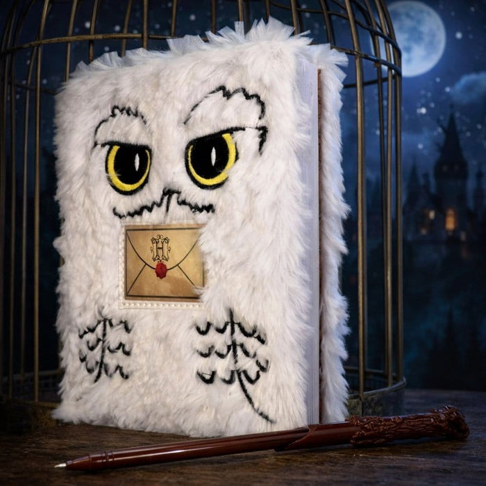 Harry Potter Plüsch-Notizbuch Hedwig mit Federkiel-Stift