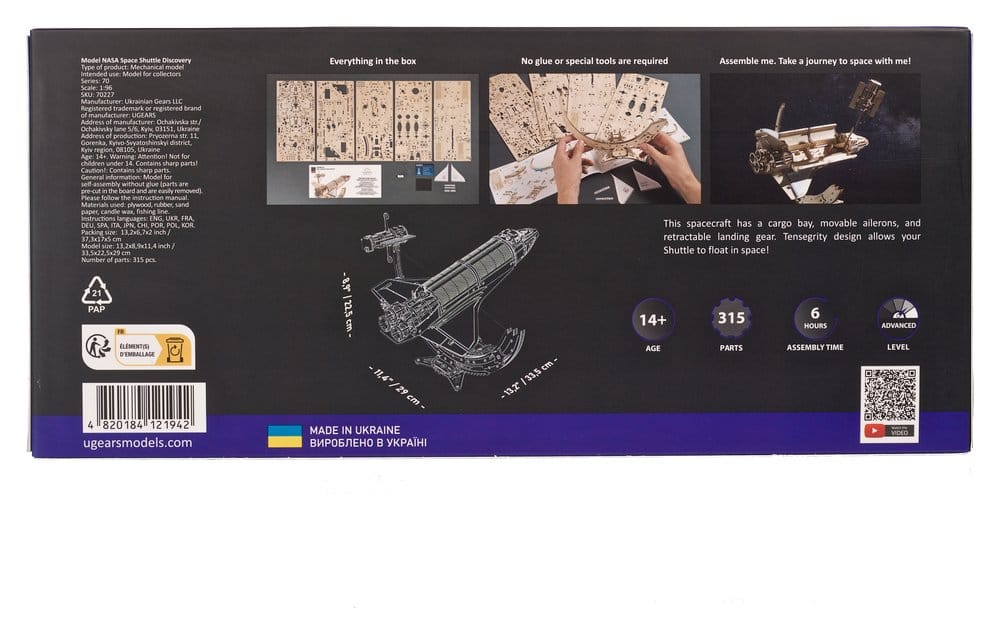 NASA Space Shuttle Discovery 3D-Holzbausatz